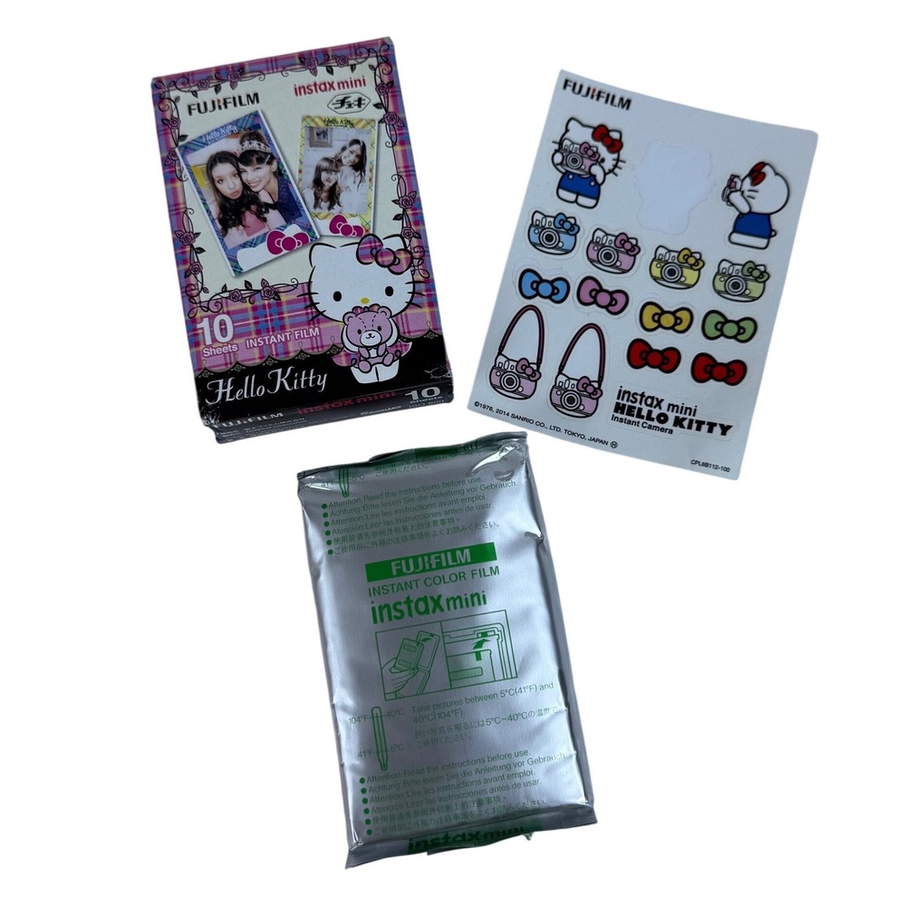RARE Fujifilm Hello Kitty Instax Mini Original Film Pack & Sticker Sheet Replace